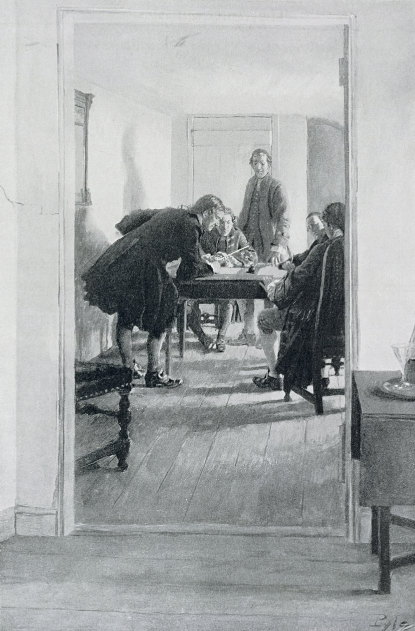 I den gamla Raleigh tavernan, illustration från "hemma i Virginia" av Woodrow Wilson, pub. i Harper