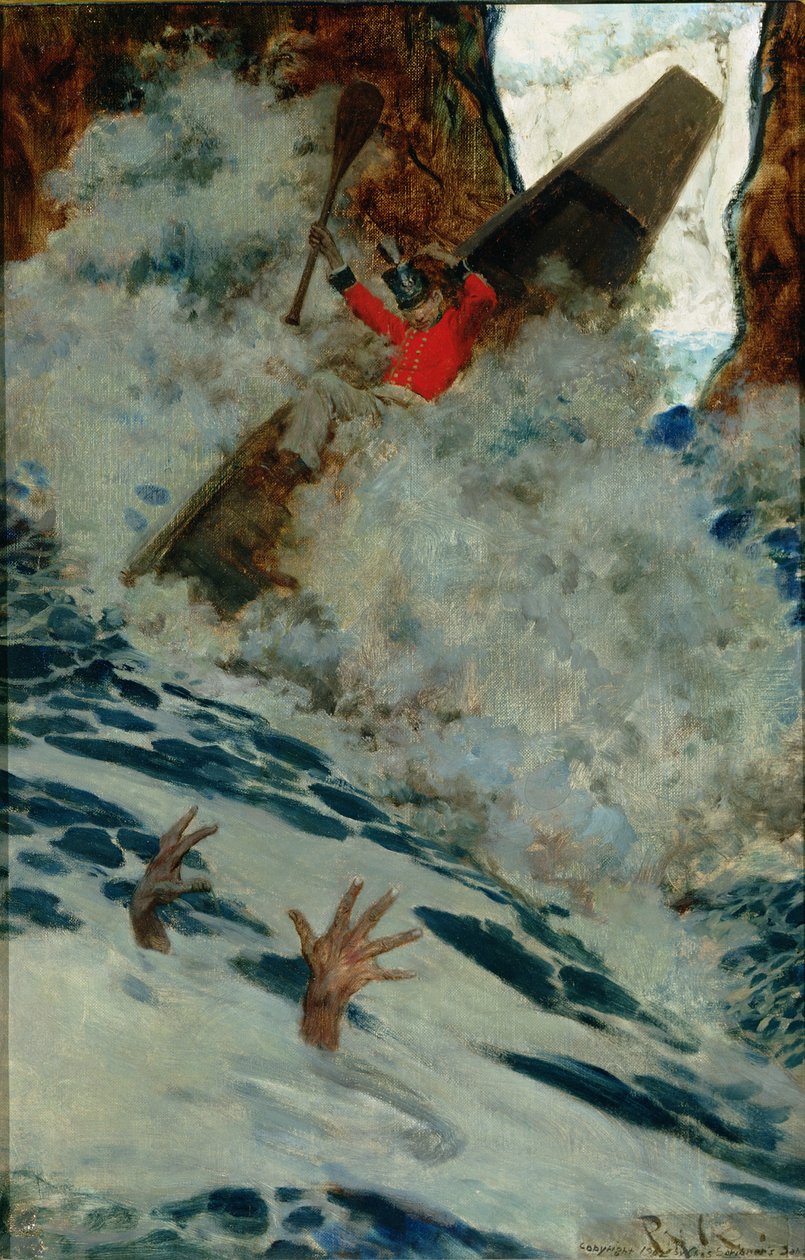 The Boat and I Got by him with a Rush, från "Sinbad on Burrator", av Arthur Quiller-Couch (1863-1944), publicerad i Scribner