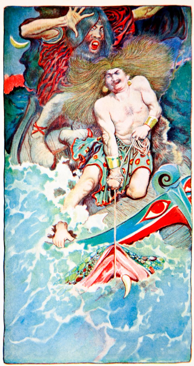 The Fishing of Thor and Hymir, från Folk Legends of the Sea, Harpers Magazine, 1902 av Howard Pyle