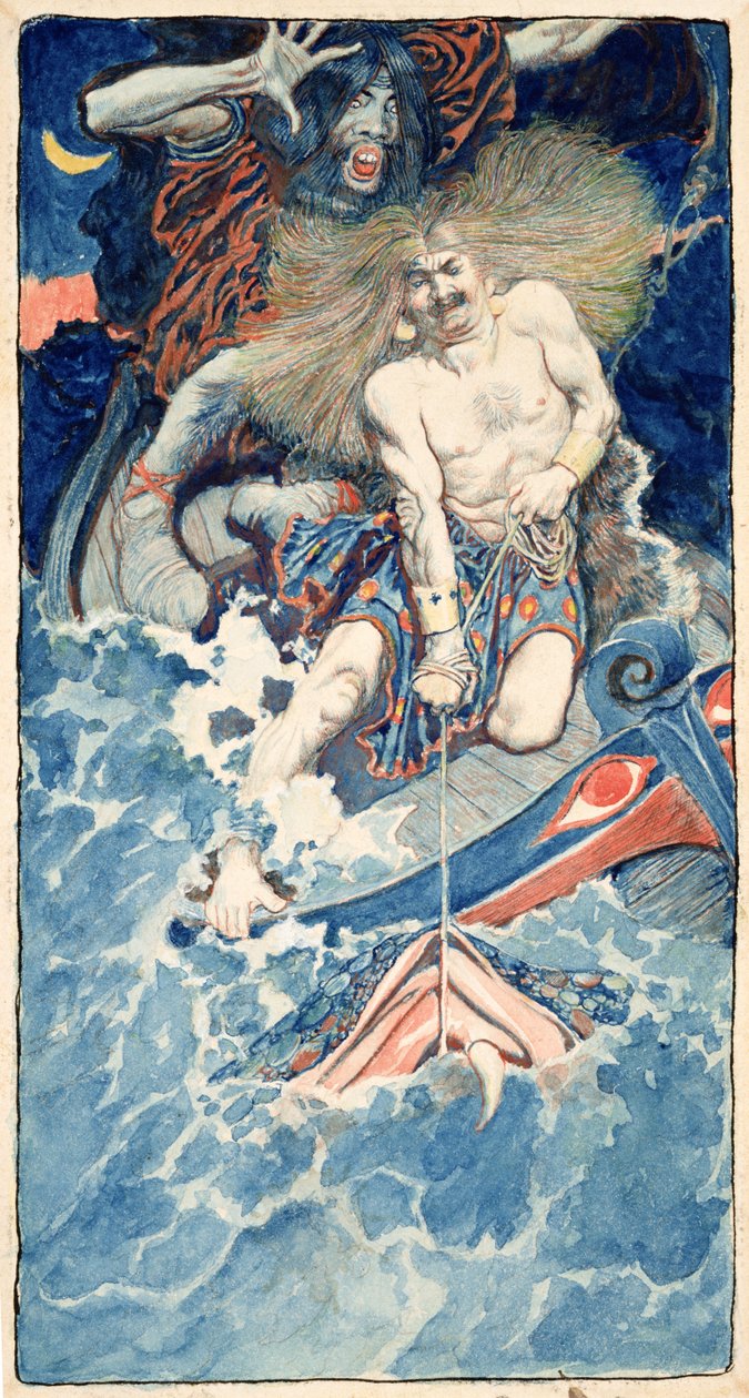 The Fishing of Thor and Hymir, från "North Folk Legends of the Sea" av Howard Pyle, publicerad i Harper