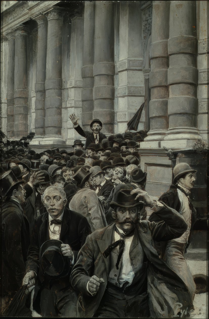 Rusningen från New York-börsen den 18 september 1873 av Howard Pyle