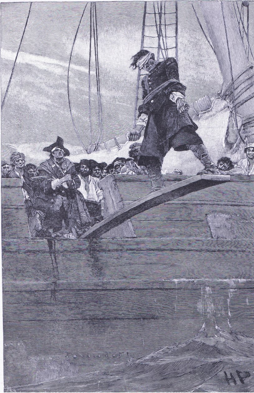 Walking the plank, från Howard Pyles Book of Pirates publicerad av Harper & Bros, 1921 av Howard Pyle