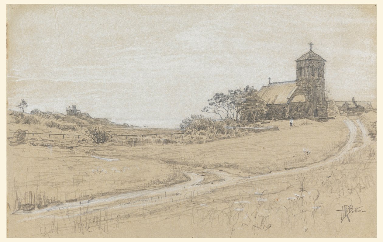 Teckning, Landskap, 1880-90 av Howard Russell Butler