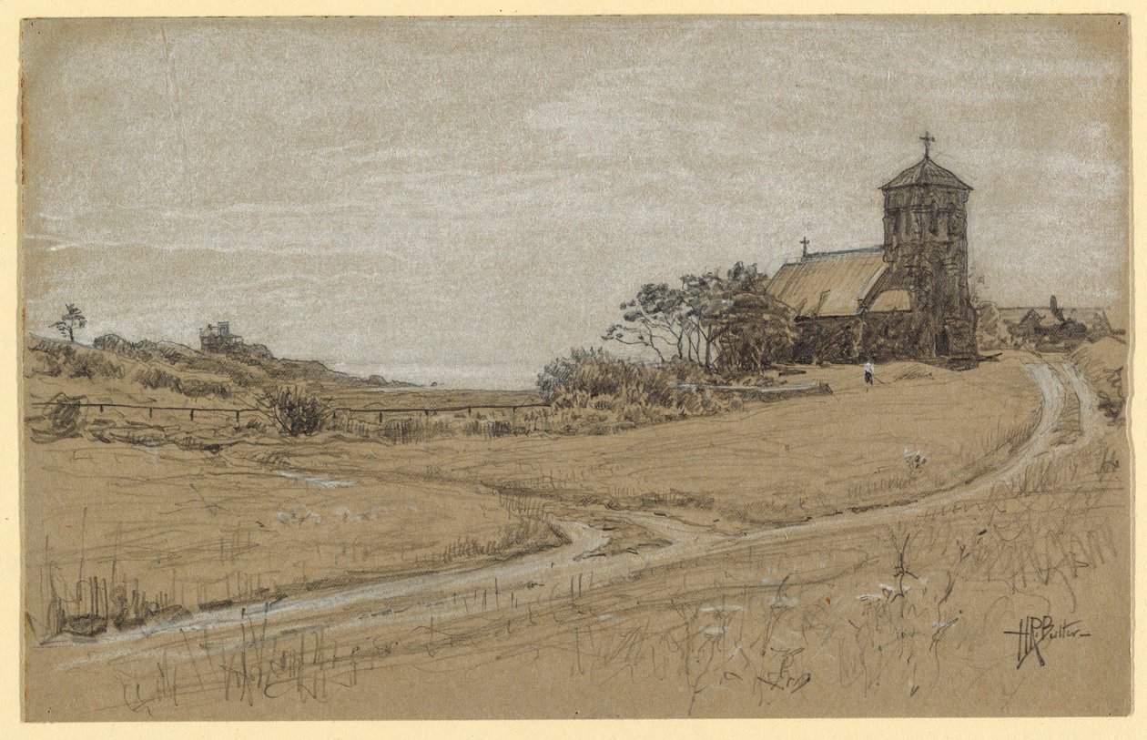 Teckning, Landskap, 1880-90 av Howard Russell Butler