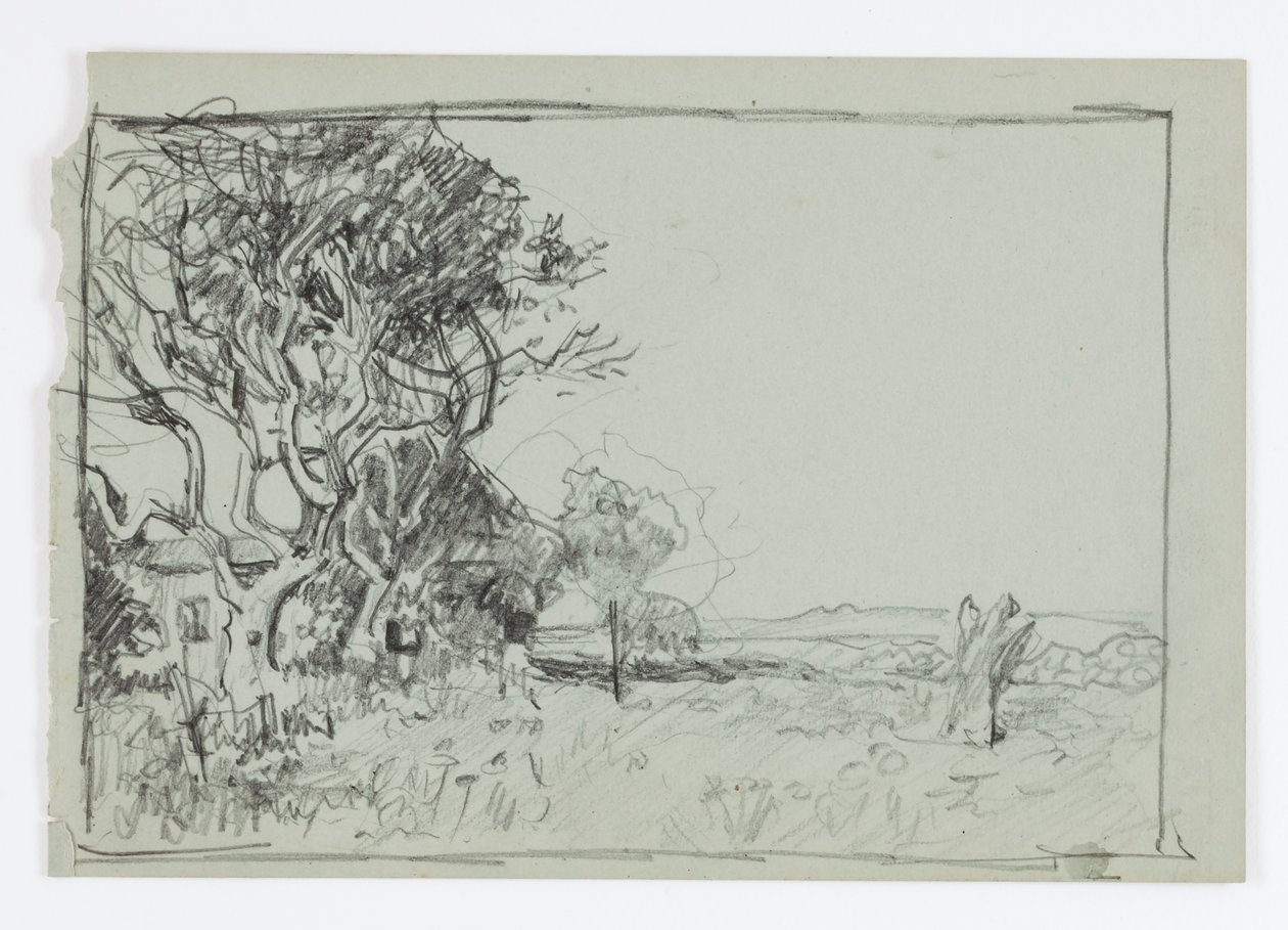 Utan titel (Träd med hus) av Howard Russell Butler