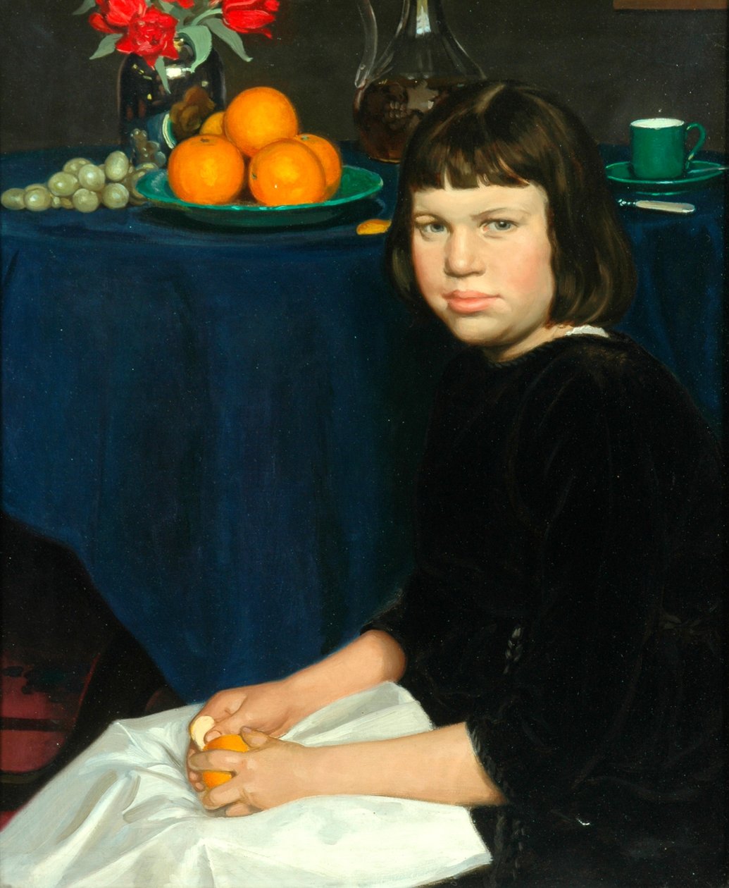 Julie med apelsinerna (olja på duk) av Howard Somerville