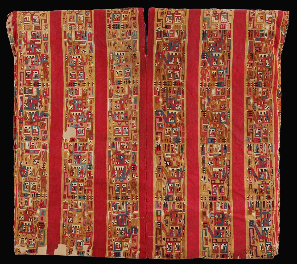 Unku med mönster av stiliserade figurer av Nasca Huari style