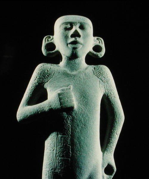 The Young Man of Tamuin, sen efter klassisk period (1300-1521) (sten) (detalj av 207851) av Huaxtec Huaxtec