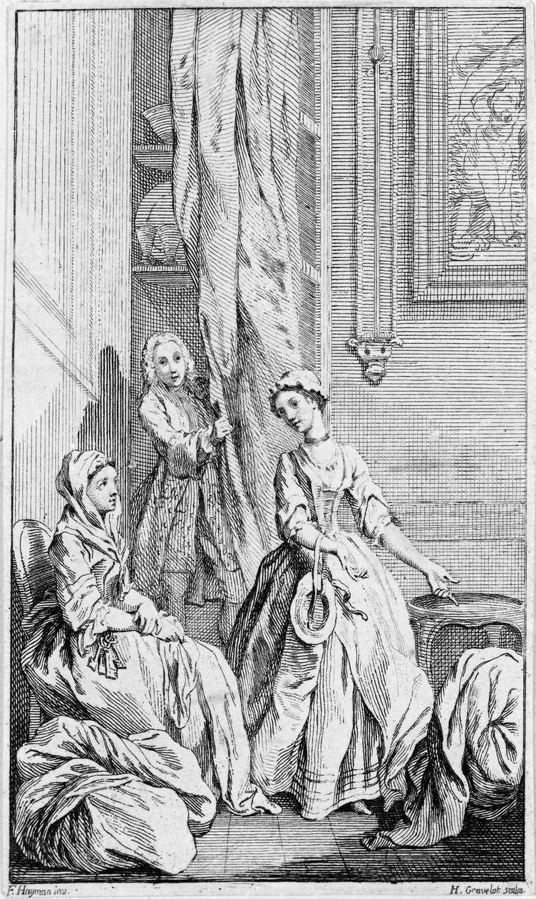 Illustration till "Pamela" av Samuel Richardson, 1742 av Hubert Francois Gravelot