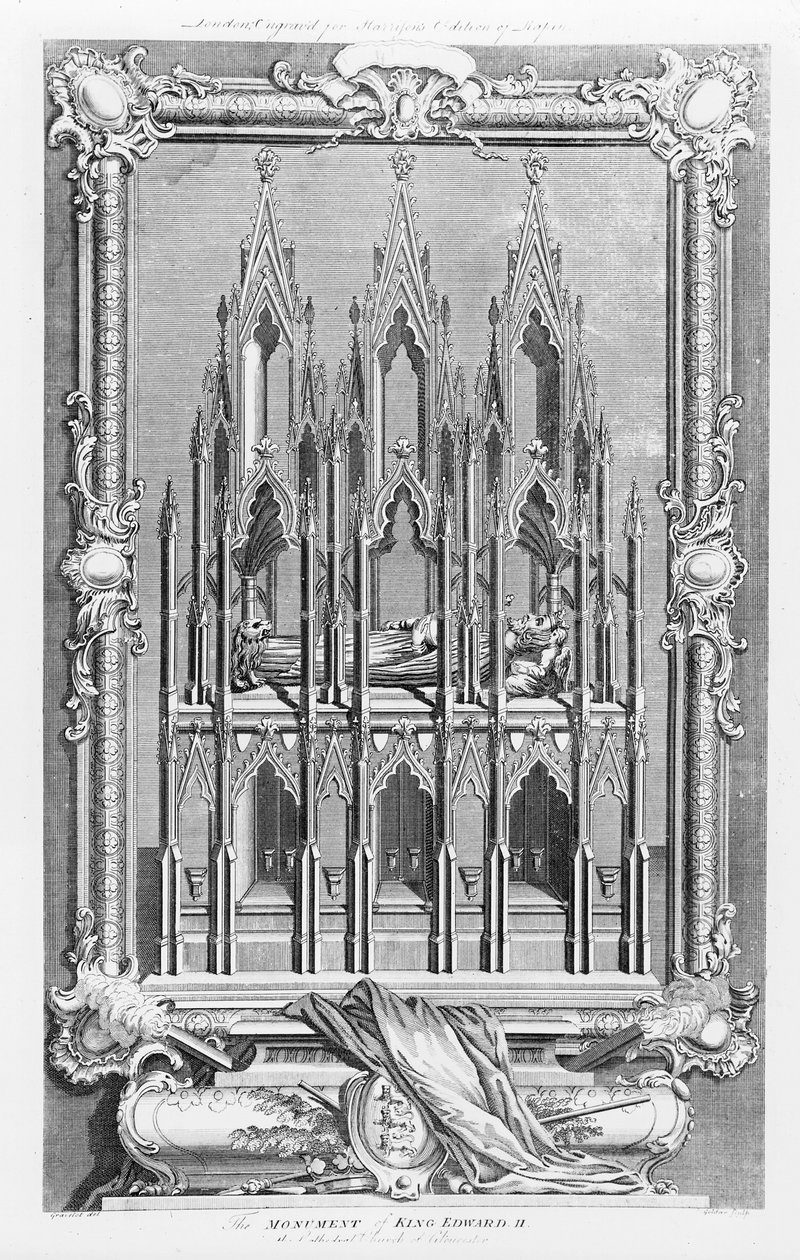 Monumentet av Edward II (1284-1327) i Gloucester Cathedral av Hubert Francois Gravelot