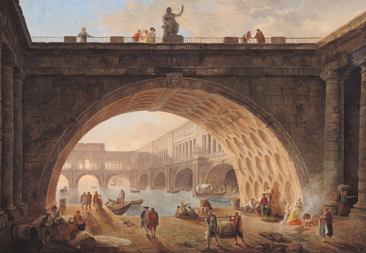 En hamn, ca 1760 av Hubert Robert