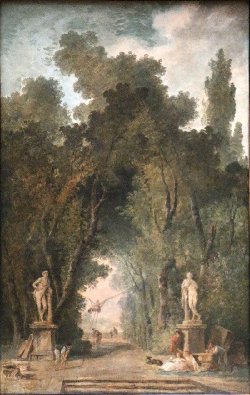 Allée dans un parc av Hubert Robert
