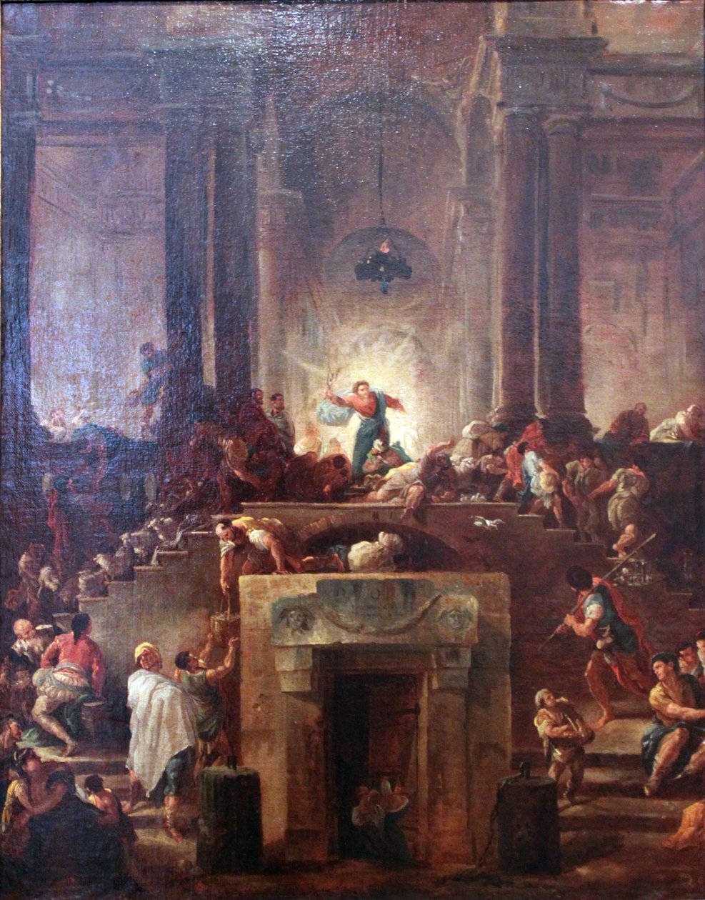 Kristus driver ut växlarna från templet av Hubert Robert