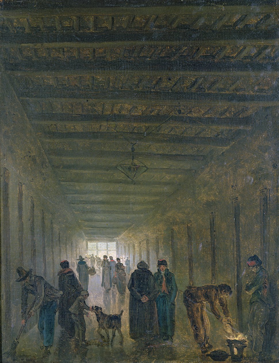 Saint-Lazare-fängelsets korridor 1793 av Hubert Robert