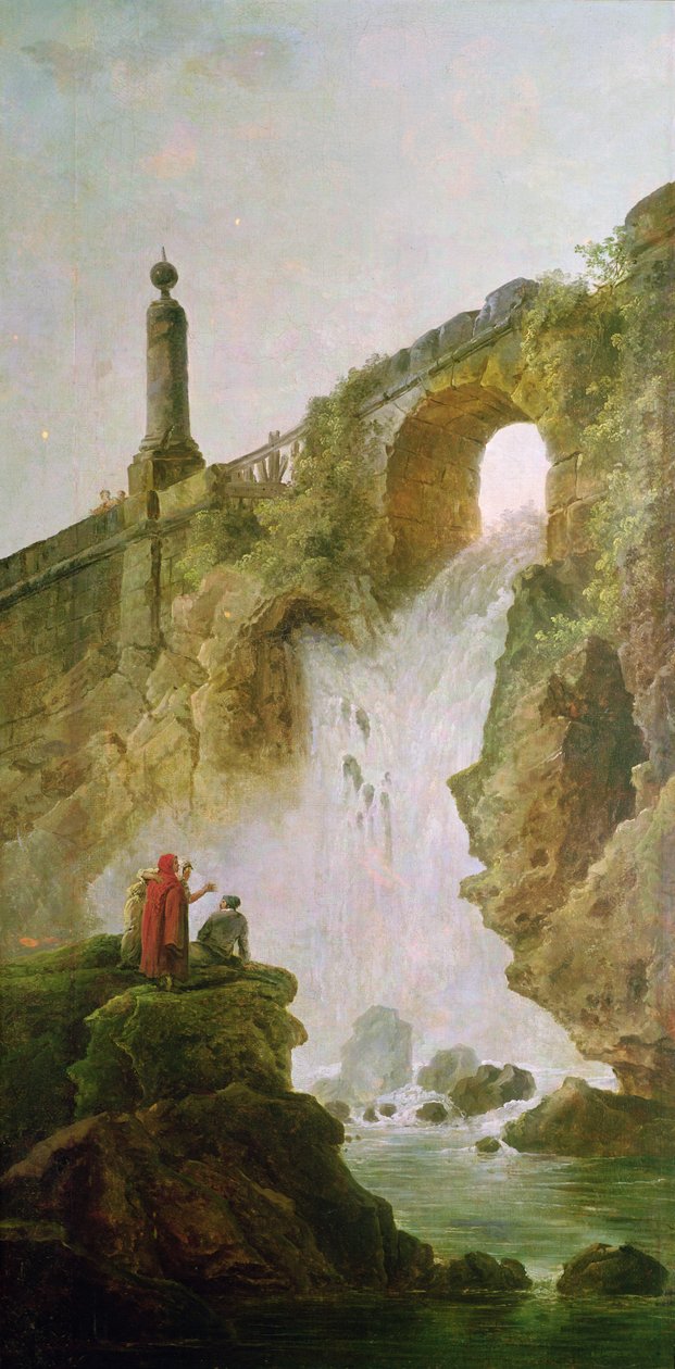 Landskap, Vattenfallet av Hubert Robert