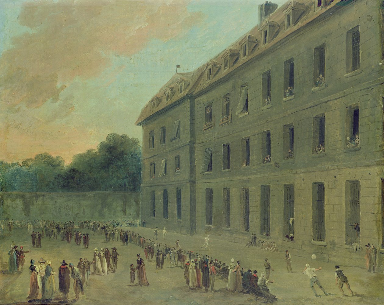 Rekreation vid Saint-Lazare-fängelset av Hubert Robert