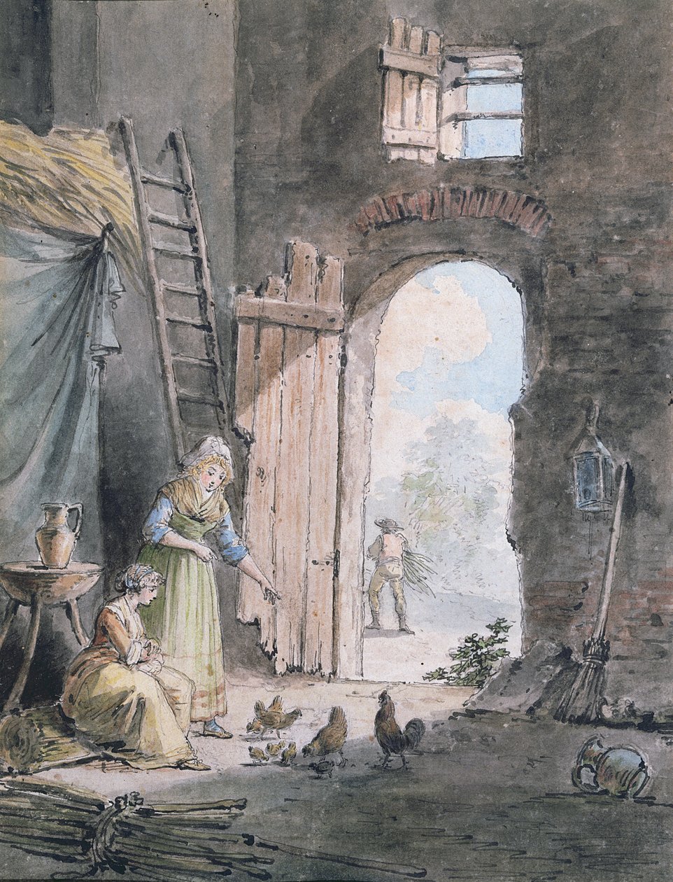 Lantlig familj av Hubert Robert