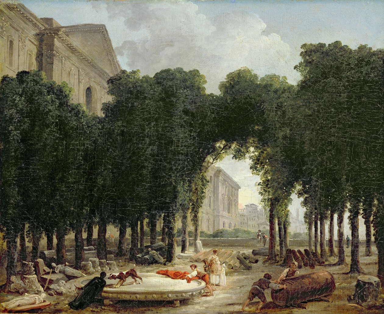 Louvren och trädgårdarna i Infanta, 1798 av Hubert Robert