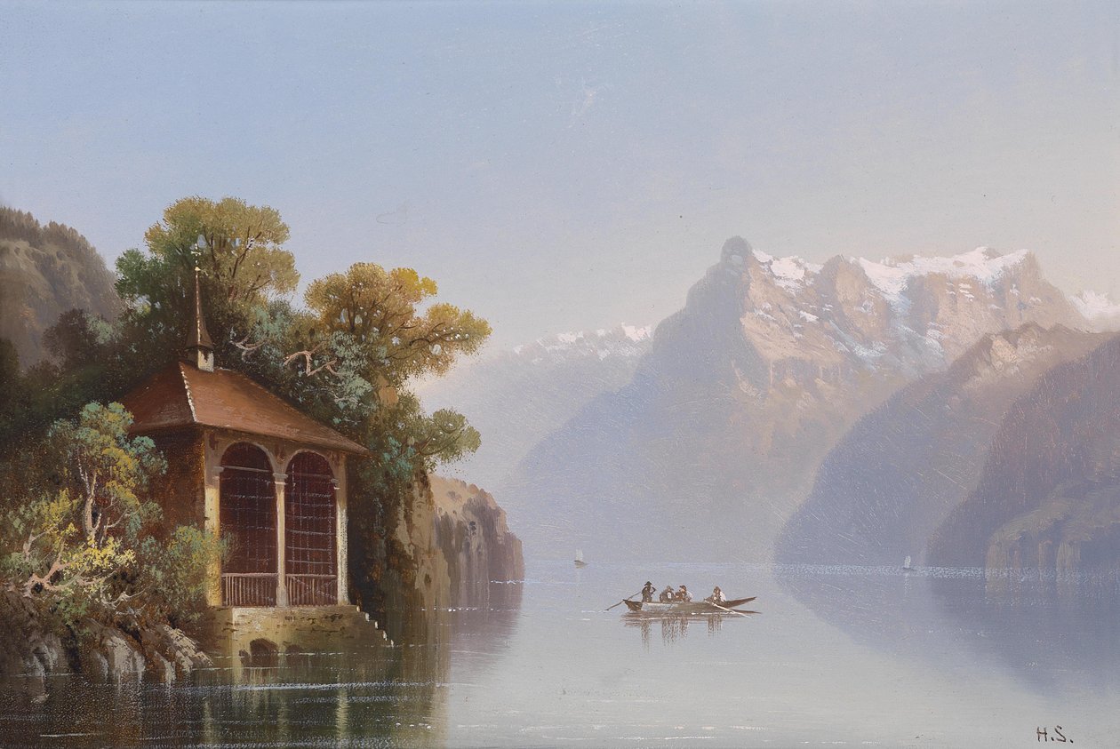 Blick auf Schloss Chillon am Genfer See av Hubert Sattler