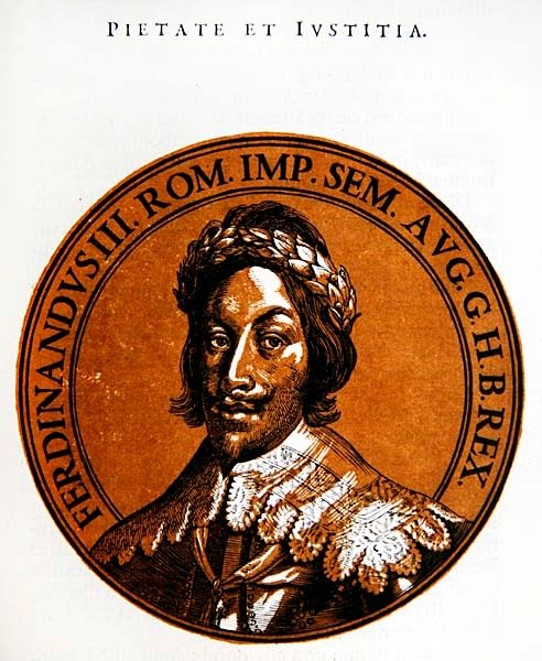 Medaljongporträtt av Ferdinand III, den helige romerske kejsaren av Hubert (after) Goltzius