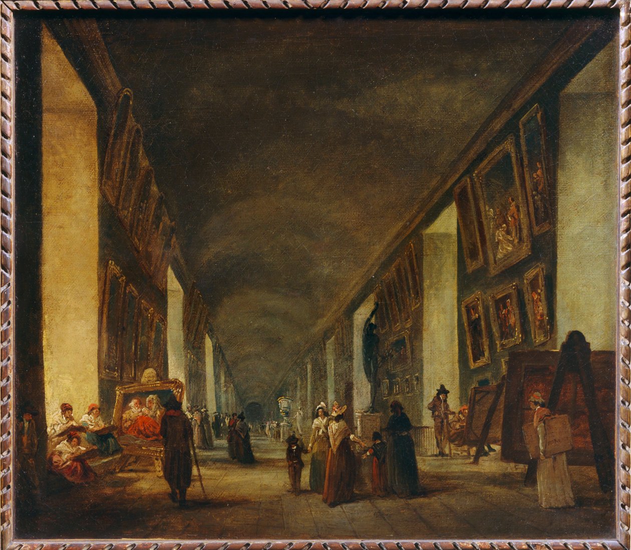La Grande Galerie - Det stora galleriet ... av Hubert (circle of) Robert