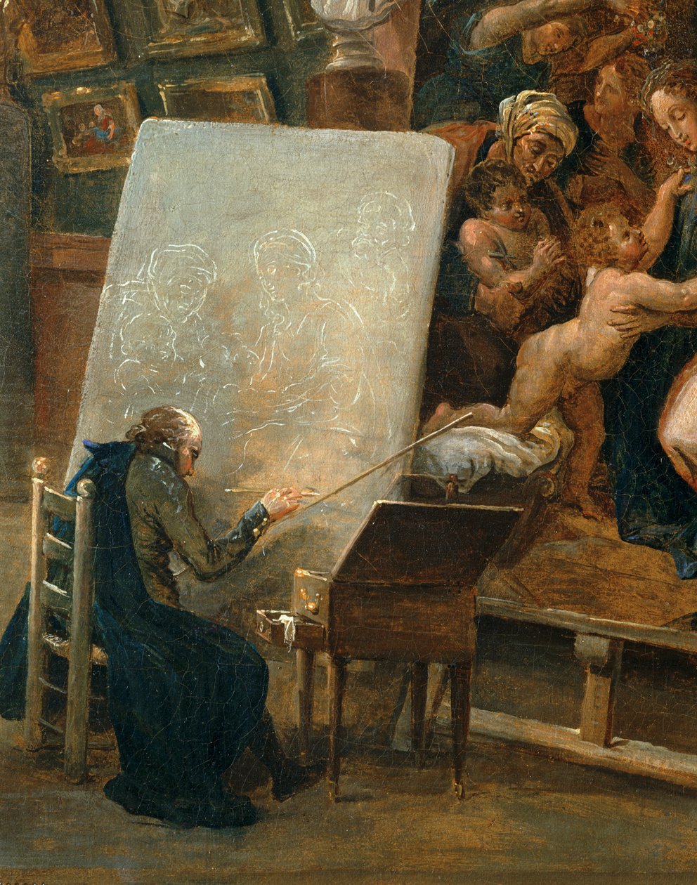Renoveringsprojekt för Grande Galerie på Louvren ... av Hubert (circle of) Robert