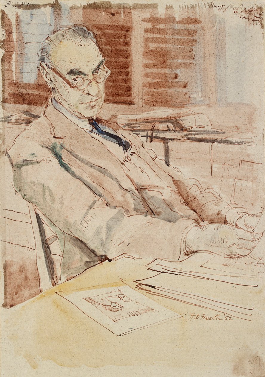 Porträtt av Sir Karl Theodore Parker, CBE, 1952 av Hubert Andrew Freeth