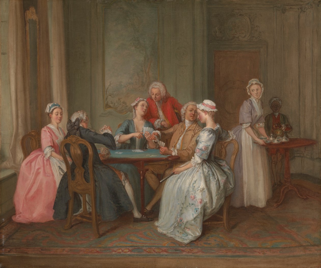 Ett spel med Quadrille av Hubert Francois Gravelot