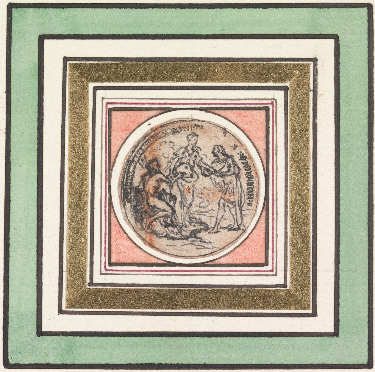 Design för en medalj: Frederick och Augusta, Prince och Princess of Wales av Hubert Francois Gravelot