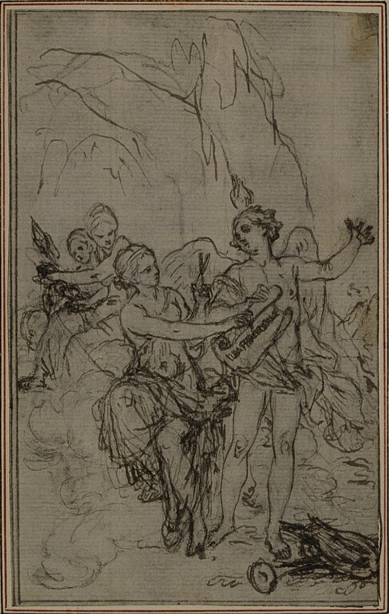 Studie: Vinjett-Frontstycke till Lucains "La Pharsale" av Hubert Francois Gravelot