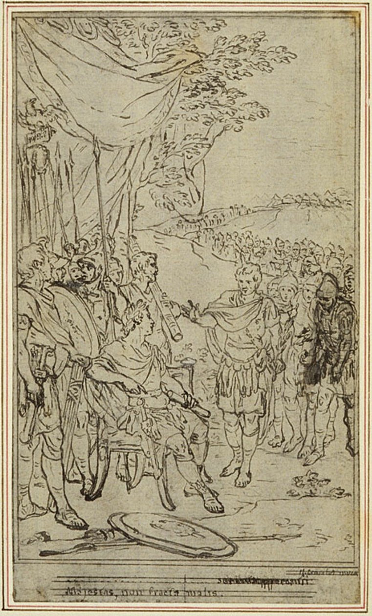 Studie till Lucains "La Pharsale", Canto IV av Hubert Francois Gravelot