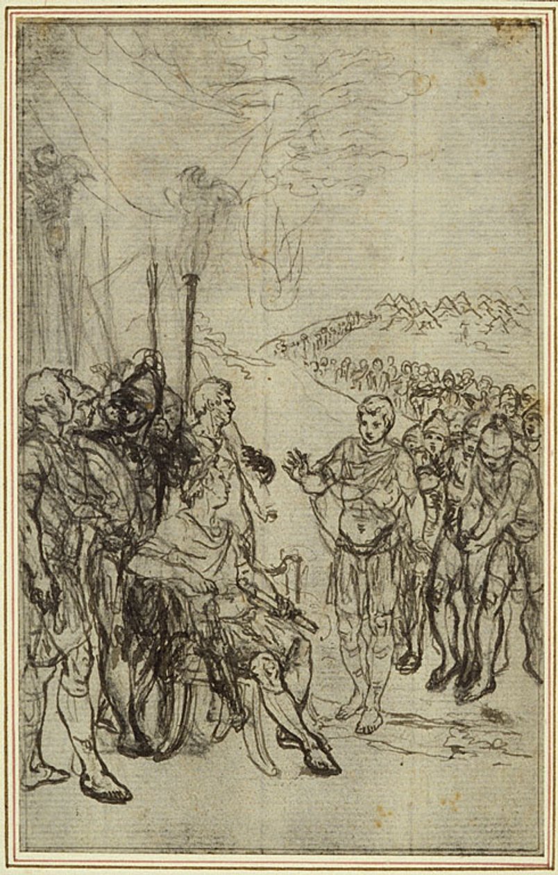 Studie till Lucains "La Pharsale", Canto IV av Hubert Francois Gravelot