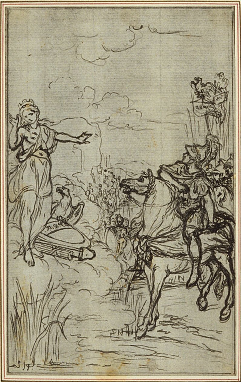 Studie till Lucains "La Pharsale", Canto I av Hubert Francois Gravelot