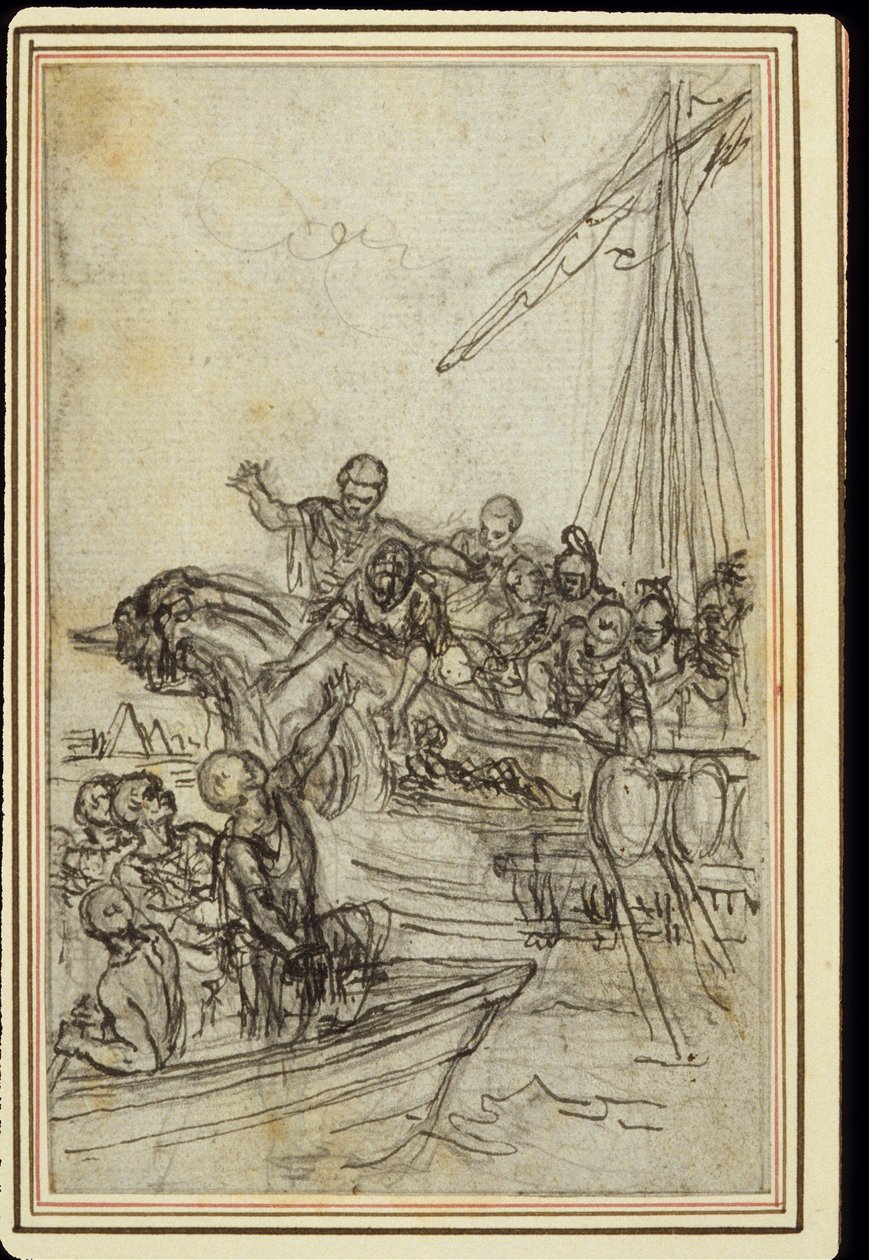 Studie till Lucains "La Pharsale", Canto VIII av Hubert Francois Gravelot