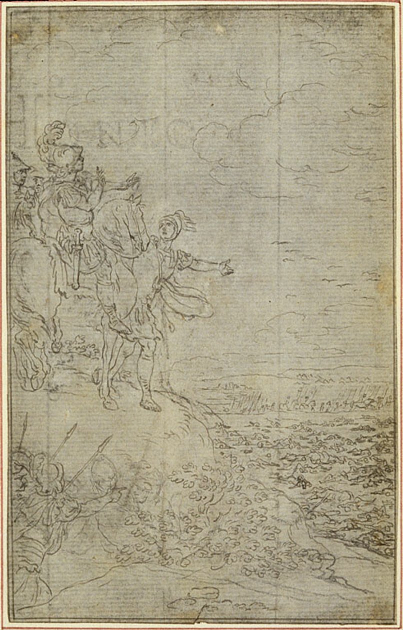 Studie till Lucains "La Pharsale", Canto VII av Hubert Francois Gravelot