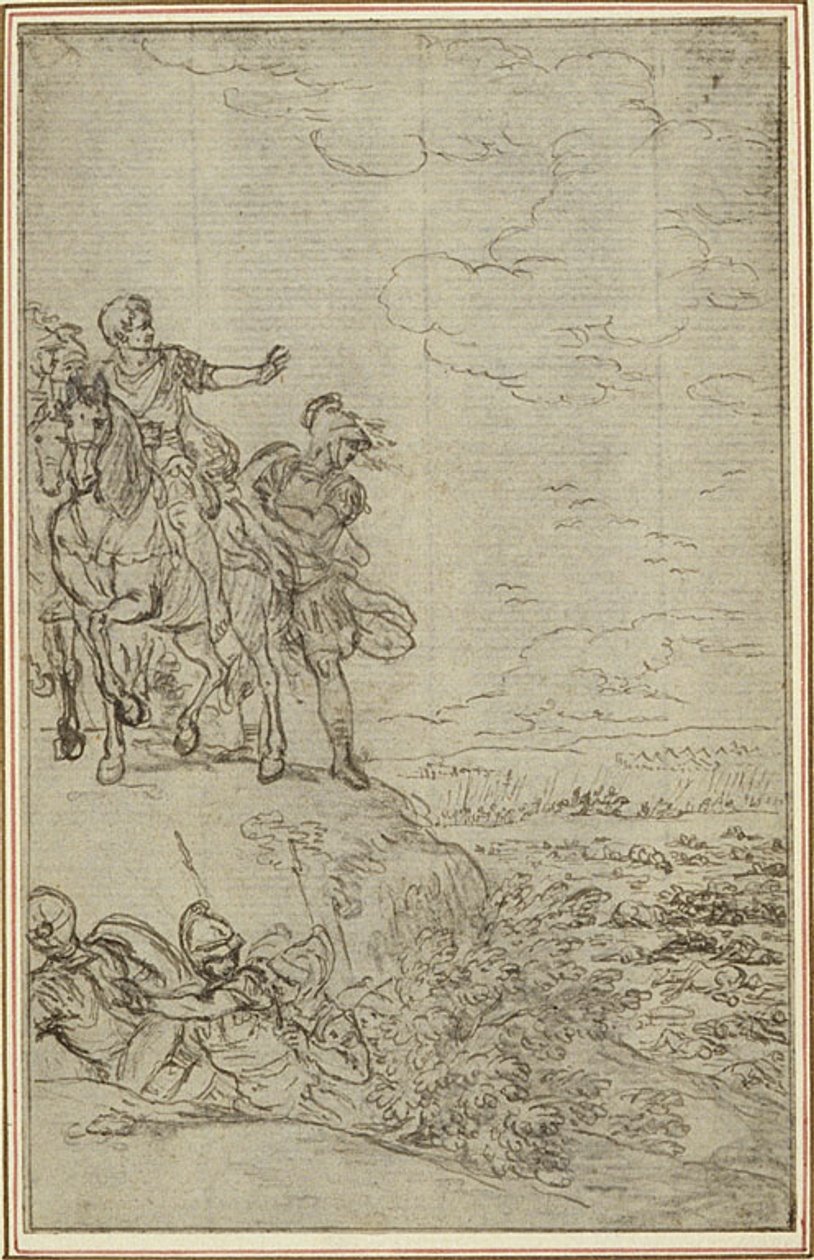 Studie till Lucains "La Pharsale", Canto VII av Hubert Francois Gravelot