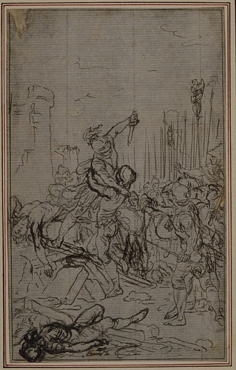 Studie till Lucains "La Pharsale", Canto VI av Hubert Francois Gravelot
