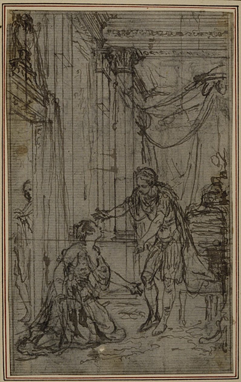 Studie till Lucains "La Pharsale", Canto X av Hubert Francois Gravelot