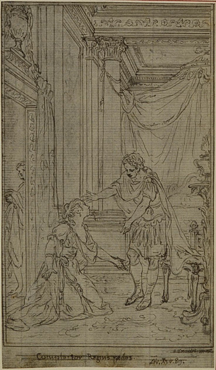 Studie till Lucains "La Pharsale", Canto X av Hubert Francois Gravelot