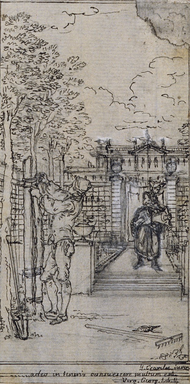 Studie till vinjett-frontispiece i Poncelets "Principes Generaux pour Servir à l