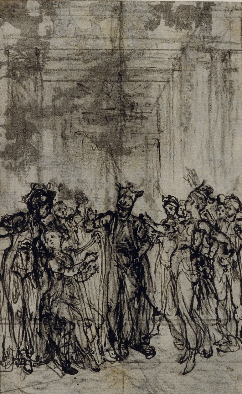 Studie till vinjett i Jean François Marmontels "Contes Moraux" av Hubert Francois Gravelot