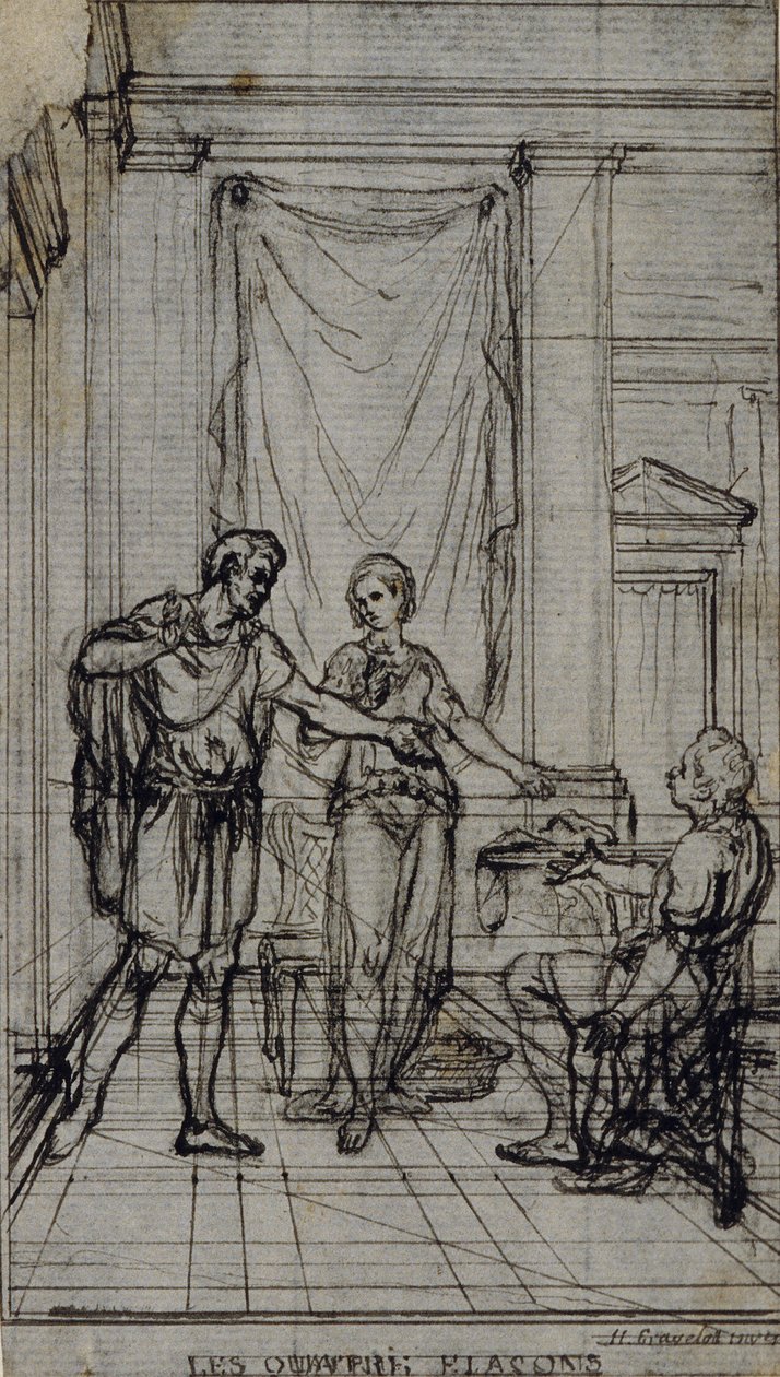 Studie till vinjett i Jean François Marmontels "Contes Moraux" av Hubert Francois Gravelot