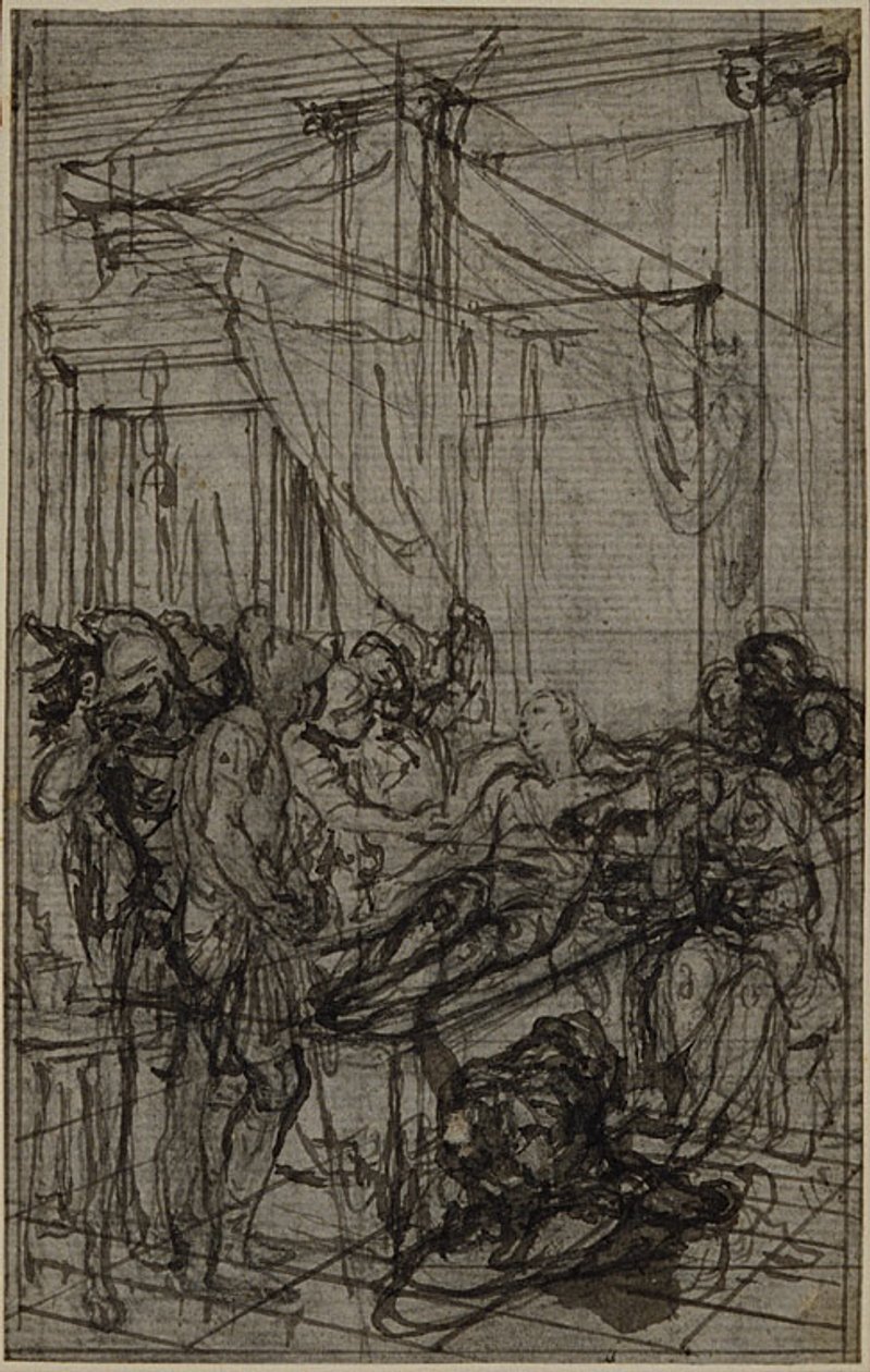 Studie för en illustration i Tacitus "Tiberius, eller de sex första böckerna i Annalerna" Bok II, Vol. 1 av Hubert Francois Gravelot