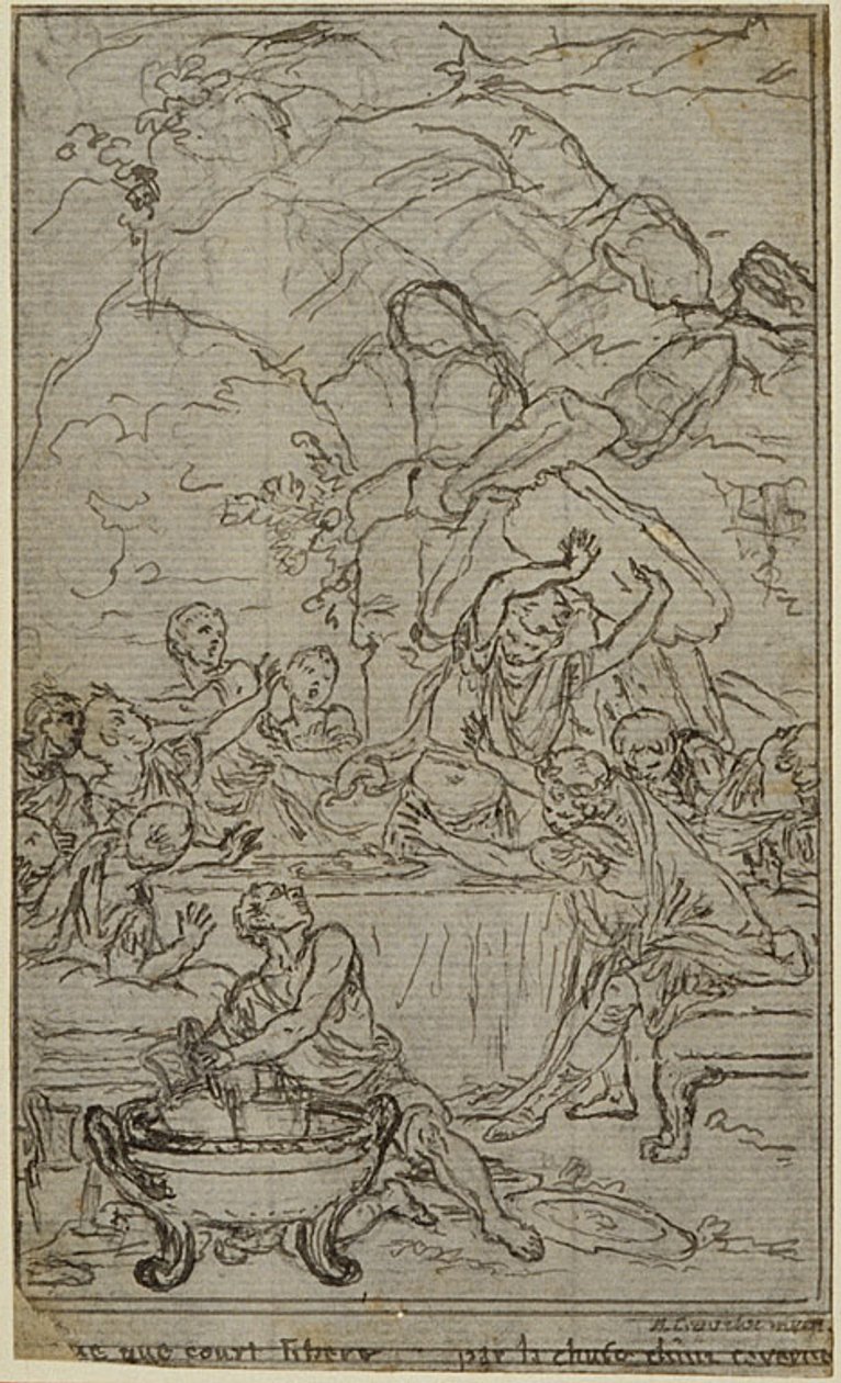 Studie för en illustration i Tacitus "Tiberius, eller de sex första böckerna i Annalerna", bok IV, vol. 2, 2:a studien av Hubert Francois Gravelot