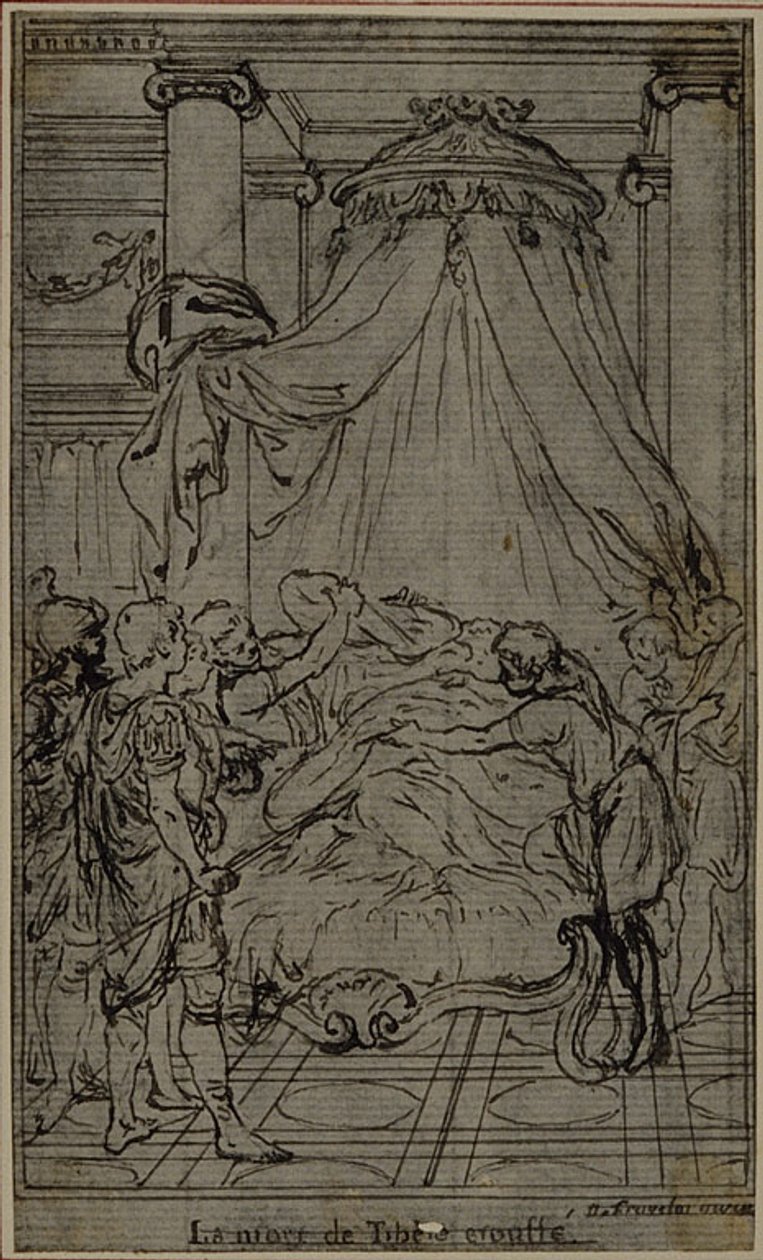 Studie för en illustration i Tacitus "Tiberius, eller de sex första böckerna i Annalerna", Bok VI, Vol. 3, Slutstudie av Hubert Francois Gravelot