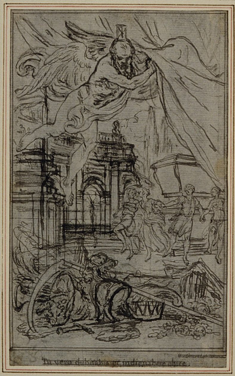 Studie till vinjett-frontispiecen till Lucretius "De la Nature des Choses", bok III av Hubert Francois Gravelot