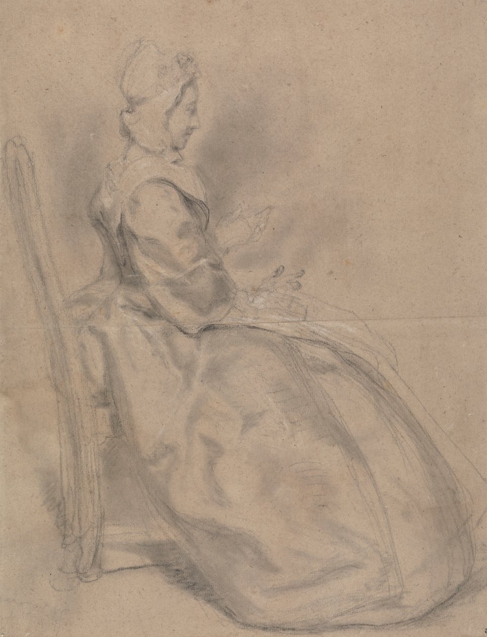 Studie av en sittande dam av Hubert Francois Gravelot