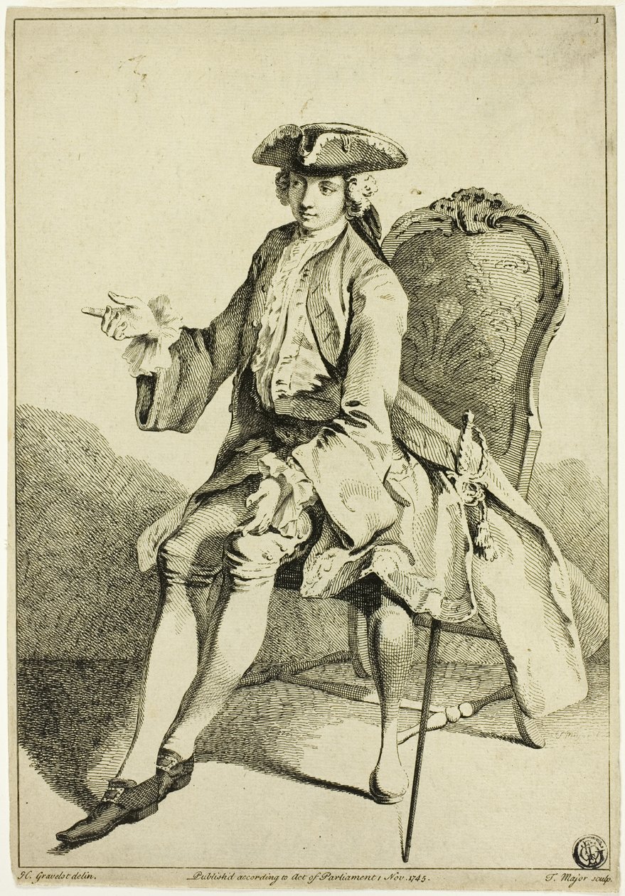 Ung Seigneur Sittande av Hubert Francois Gravelot