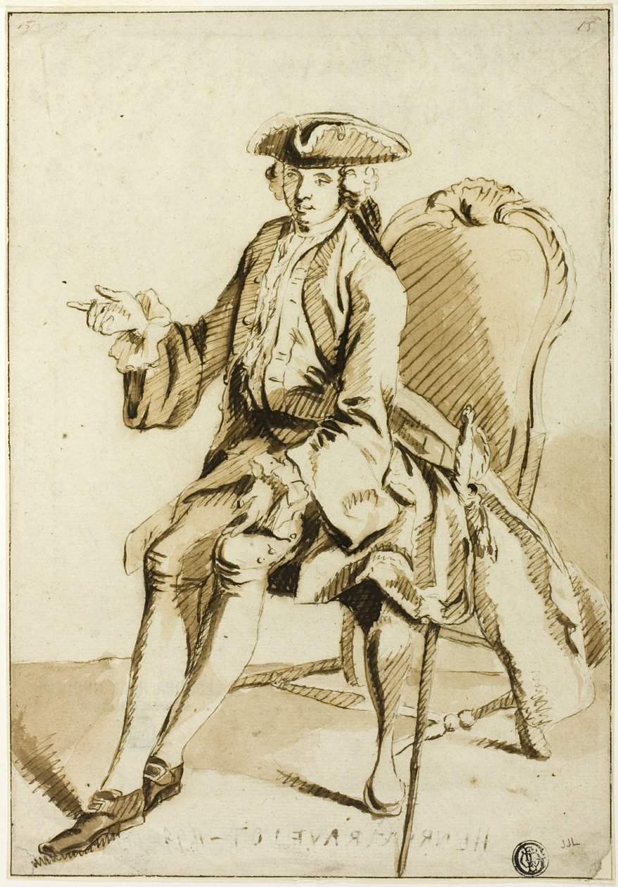Ung Seigneur Sittande av Hubert Francois Gravelot