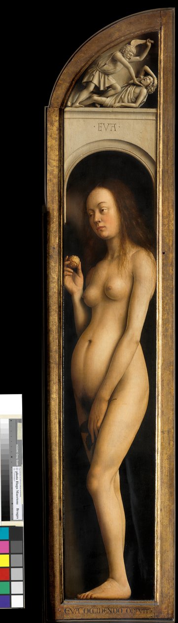 Eve, detalj från den vänstra flygeln på Gents altartavla av Hubert & Jan van (1390 1441) Eyck
